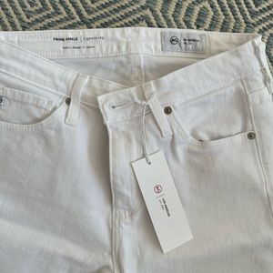 AG Cigarette leg, prima ankle, white denim in size 24. New with tags!